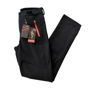 NWT Free Soldier Outdoor Softshell Snow Ski Pants 27W / 30L Black Orange Pockets